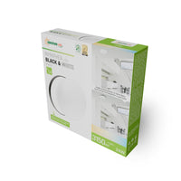 Spectrum NYMPHEA LED plafondlamp 24W CCT 230V 3150 lumen 115° IP54 CRI 80 Wit Zwart Rond Opbouw