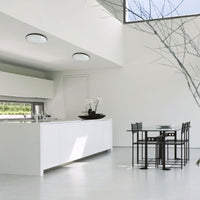 Spectrum NYMPHEA LED plafondlamp 24W CCT 230V 3150 lumen 115° IP54 CRI 80 Wit Zwart Rond Opbouw