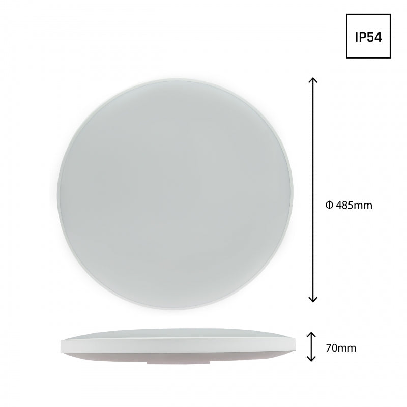 Lámpara de techo LED Spectrum NYMPHEA 40W 6000K 5300 lúmenes 230V IP54 Blanco Negro montaje superficial redondo