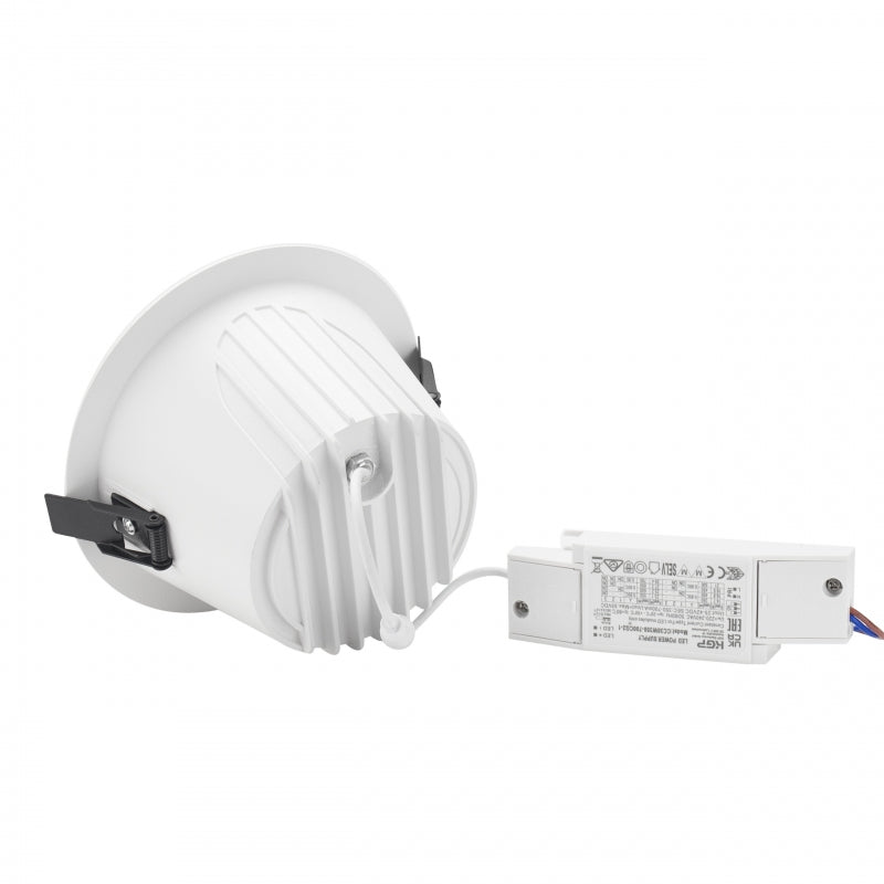 Spectrum ORBITO LED Einbau-Downlight 14-27W 4000K 230V IP44 CRI 90 UGR<19 Weiß Rund Schwarzer Reflektor Einbau
