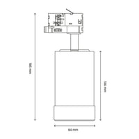 Spectrum PAVA BASIC LED Strålkastarskena 20W CCT 230V 3-fas 20-45° Svart IP20 2225 lumen CRI 80