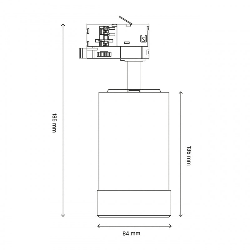 Spectrum PAVA BASIC LED Strålkastarskena 20W CCT 230V 3-fas 20-45° Svart IP20 2225 lumen CRI 80