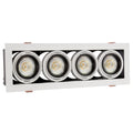 Telaio incasso LED GU10 Spectrum x4, 4x10W, 250V, IP20, Alloggiamento in alluminio bianco per illuminazione interna