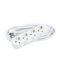 Technik 4-vägs grenuttag, 3m kopparkabel 1.5mm², Vit, 16A 250V med barnskydd
