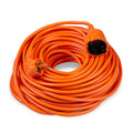 Technik forlængerledning 30m 3x1.5mm² orange, 16A EU stik, 250V maks, indendørs og udendørs brug