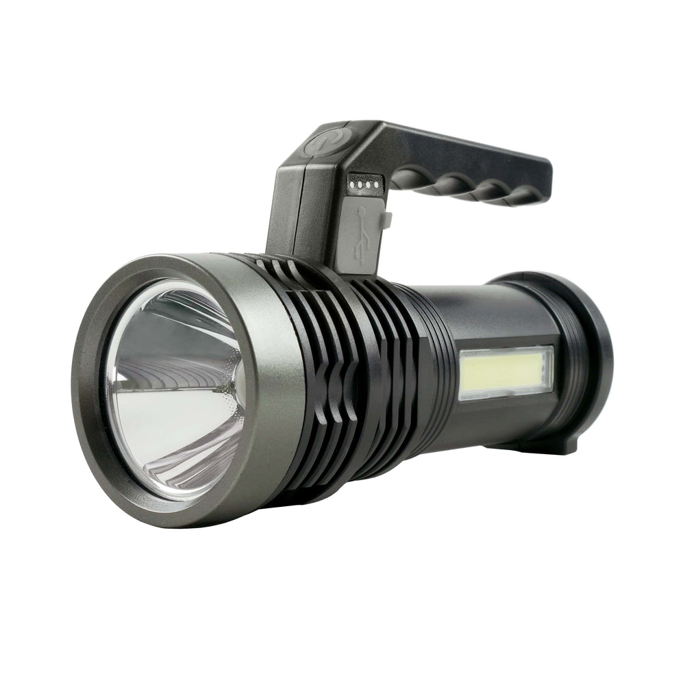Tecnología foco portátil C20 XPE+COB LED 300 lúmenes recargable batería 18650 USB IPX2 Blanco