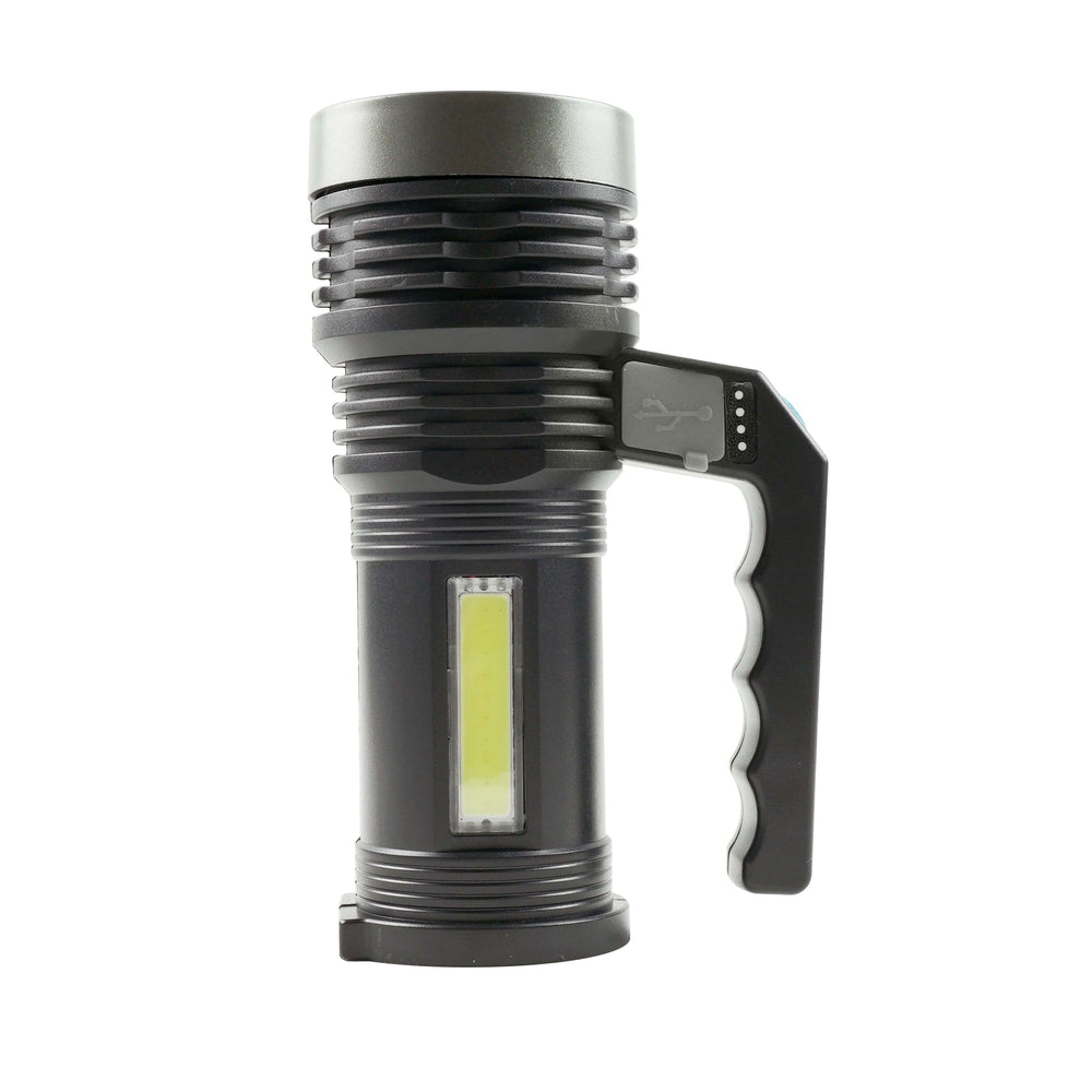 Tecnología foco portátil C20 XPE+COB LED 300 lúmenes recargable batería 18650 USB IPX2 Blanco