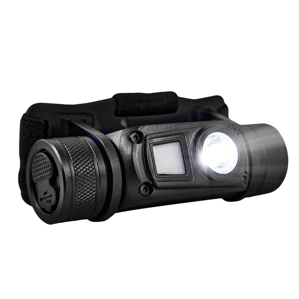Linterna frontal Technik H31 con LED Osram P9, 800 lúmenes, 5 modos, recargable por USB-C, IPX4, Blanco