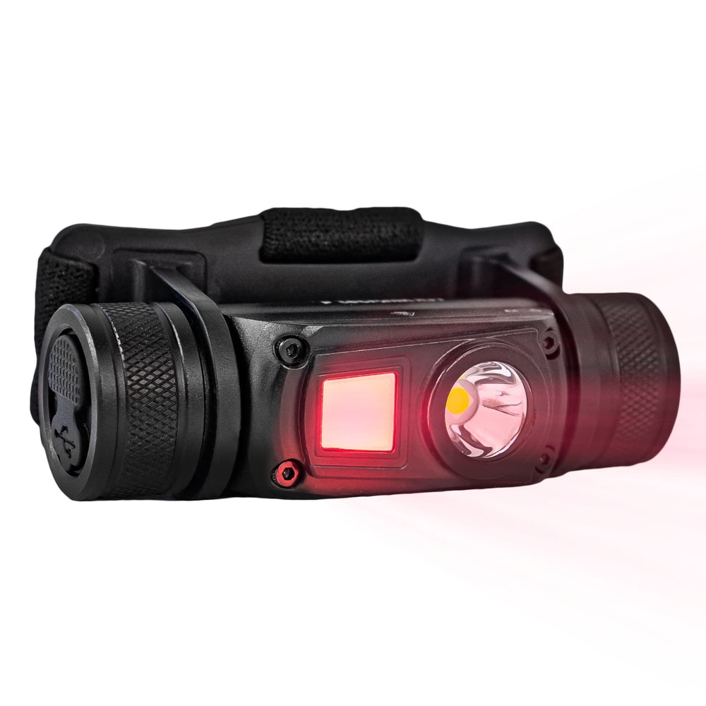 Linterna frontal Technik H31 con LED Osram P9, 800 lúmenes, 5 modos, recargable por USB-C, IPX4, Blanco