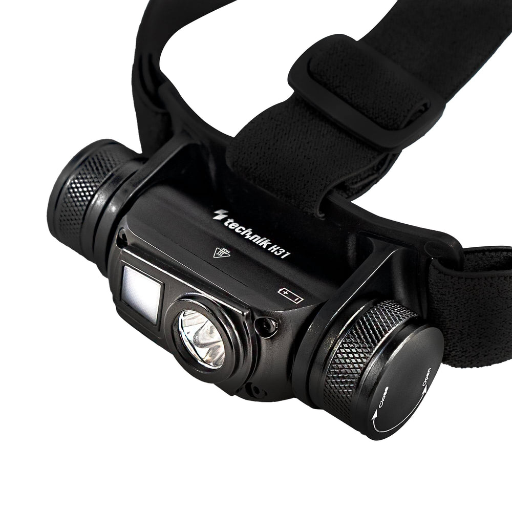 Linterna frontal Technik H31 con LED Osram P9, 800 lúmenes, 5 modos, recargable por USB-C, IPX4, Blanco
