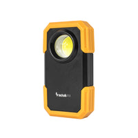 Technik LED zaklamp W20 COB 250 lumen, werkt op 3xAAA batterijen, witte kunststof behuizing, IPX2 met magneet en clip