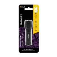 Technik P15 uppladdningsbar ficklampa 100 lumen XPE LED, IP44, 800mAh micro USB, 10h drifttid, Vit