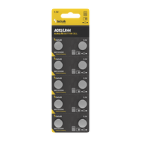 Batería de botón alcalina Technik Platinum AG13 LR44 A76 357 1.5V 155mAh B10 Paquete de 10