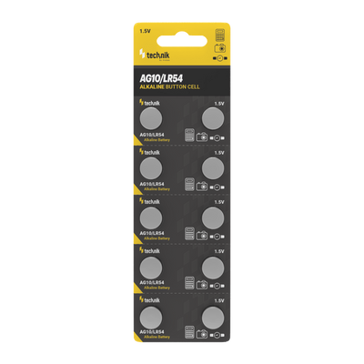 Technik Platinum Alkaline Knapcelle AG10 LR54 189 389 1.5V B10 Pakke med 10 til pålidelige små enheder
