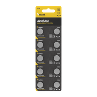 Technik Platinum Alkaline Button Cell AG12 LR43 186 386 1.5V B10 pack of 10 for watches and small devices