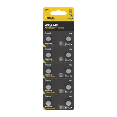 Technik Platinum Alkaline Knapcelle AG5 LR48 193 393 1.5V Batteri 10 Pakke