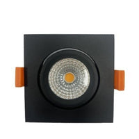 LED Einbauspot schwarz quadratisch 5W 500 Lumen 2700K IP65 für Badezimmer geeignet