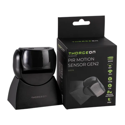 Thorgeon sensore di movimento LED Nero da superficie 180° IP65 max 300W 220-240V CE RoHS