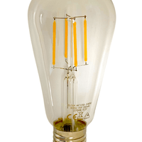 Lcb led filamentlamp st64 edison helder glas e27 4w 390 lumen 2700k warm wit