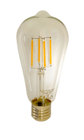 Lcb led filamentlamp st64 edison helder glas e27 4w 390 lumen 2700k warm wit