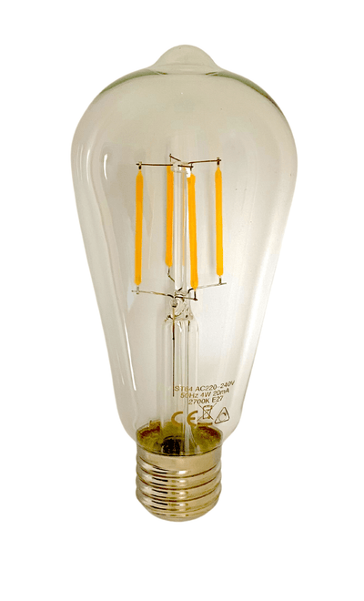 Lcb led filamentlamp st64 edison helder glas e27 4w 390 lumen 2700k warm wit