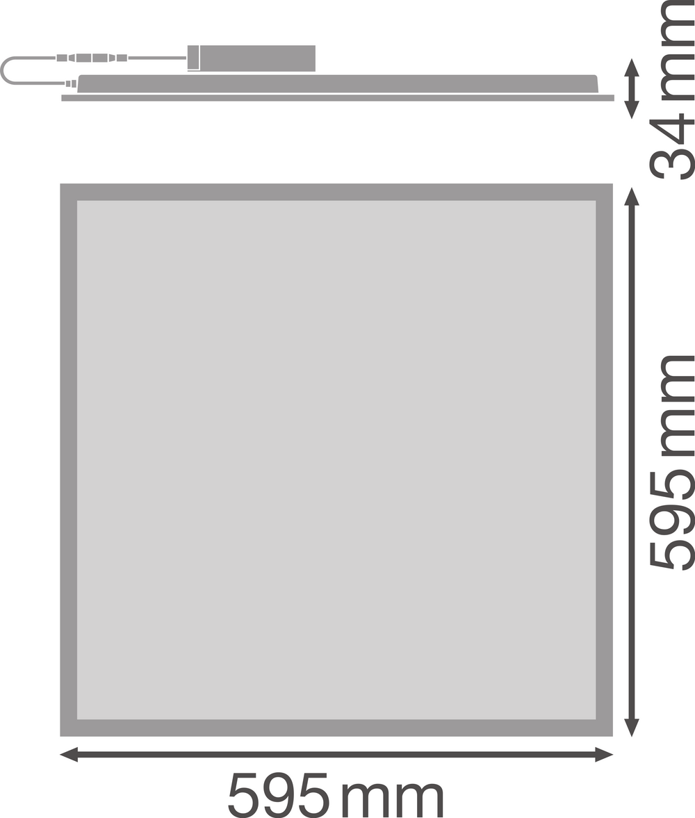 Ledvance LED Panel 60x60cm 33W 3630 lumens 4000K Cool White UGR<19 IP20 Aluminium White CE RoHS