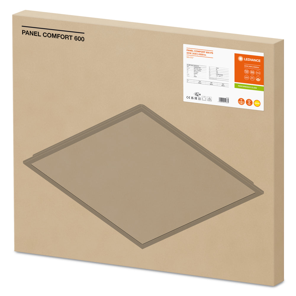 Pannello LED Tsong 60x60cm 33W 3000K 1521 lumen IP20 CRI 80 Alluminio Oro Opaco CE RoHS
