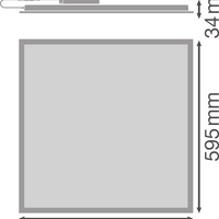 Ledvance LED Panel 60x60cm, 33W, 6500K, 1100 lumens/W, IP20, CRI 80, Aluminium White, CE RoHS, Flicker-Free