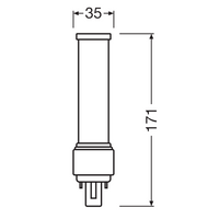 Tsong LED PLC Dulux D G24Q-3 2-Pin 10.5W 3000K 1521 lumen 230V bianco caldo fascio 120° CRI 80