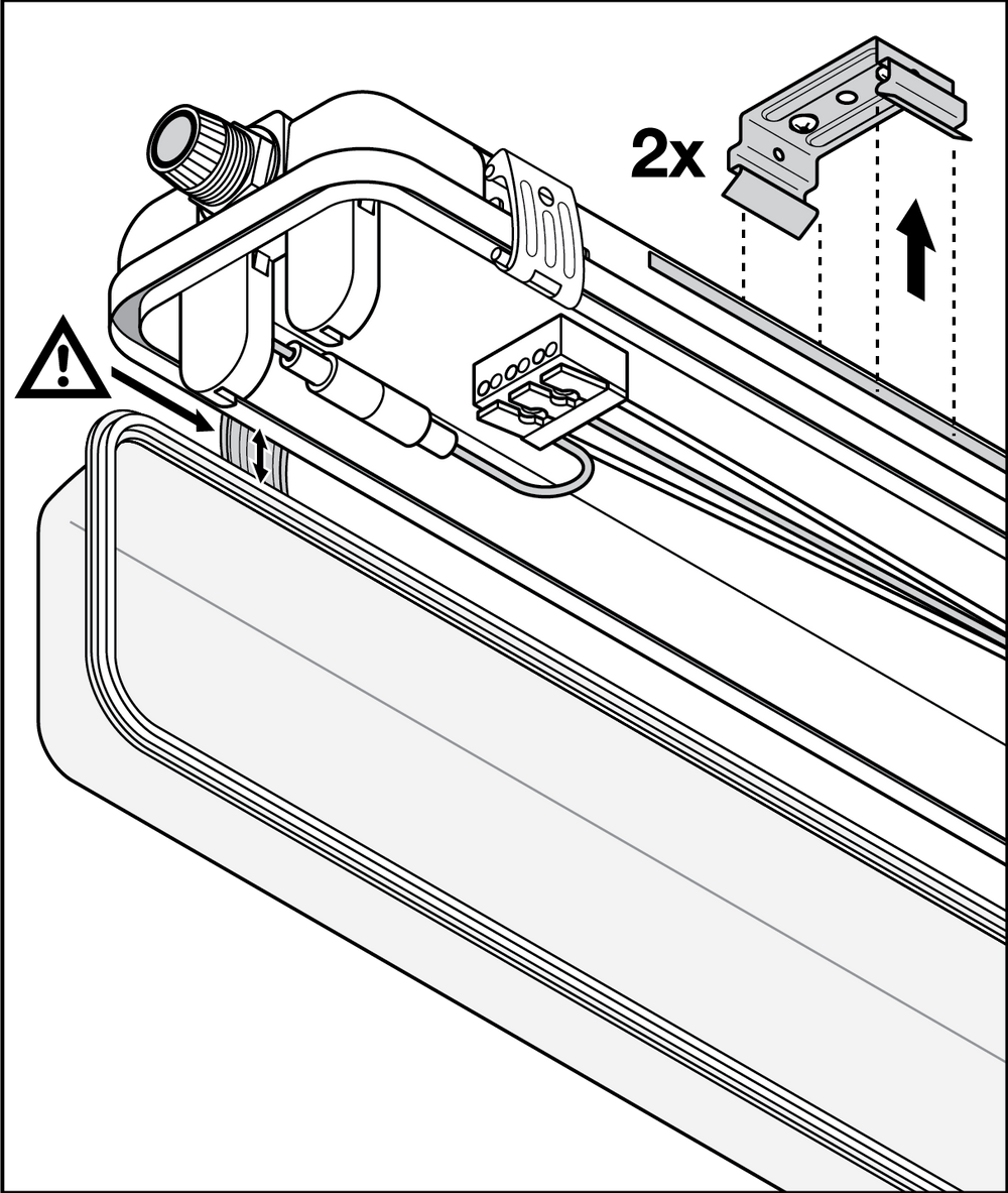 Pantalla para tubo LED Tsong 120cm impermeable IP65 para un solo tubo LED, carcasa de aluminio duradera