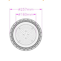 TSONG LED UFO High Bay 100W 6000K DOB-drivrutin, hållbar design, idealisk för lager och industriell belysning