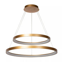 Lucide LED hanglamp - dimbaar 92W, 2700K warm goud messing afwerking - Ø 78 cm kroonluchter