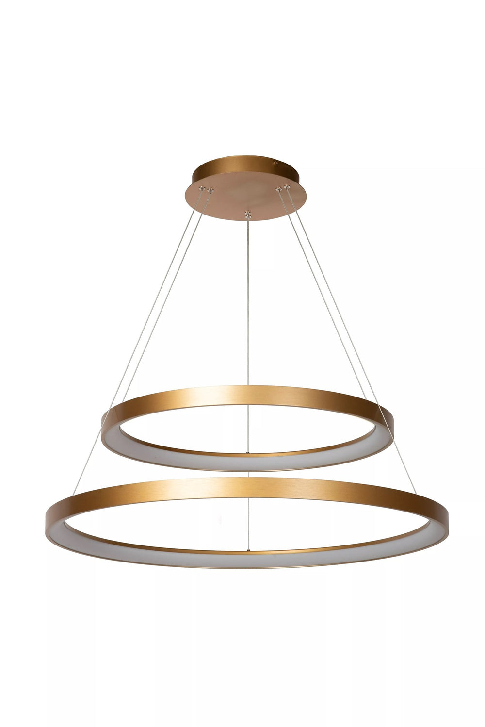Lucide LED hanglamp - dimbaar 92W, 2700K warm goud messing afwerking - Ø 78 cm kroonluchter