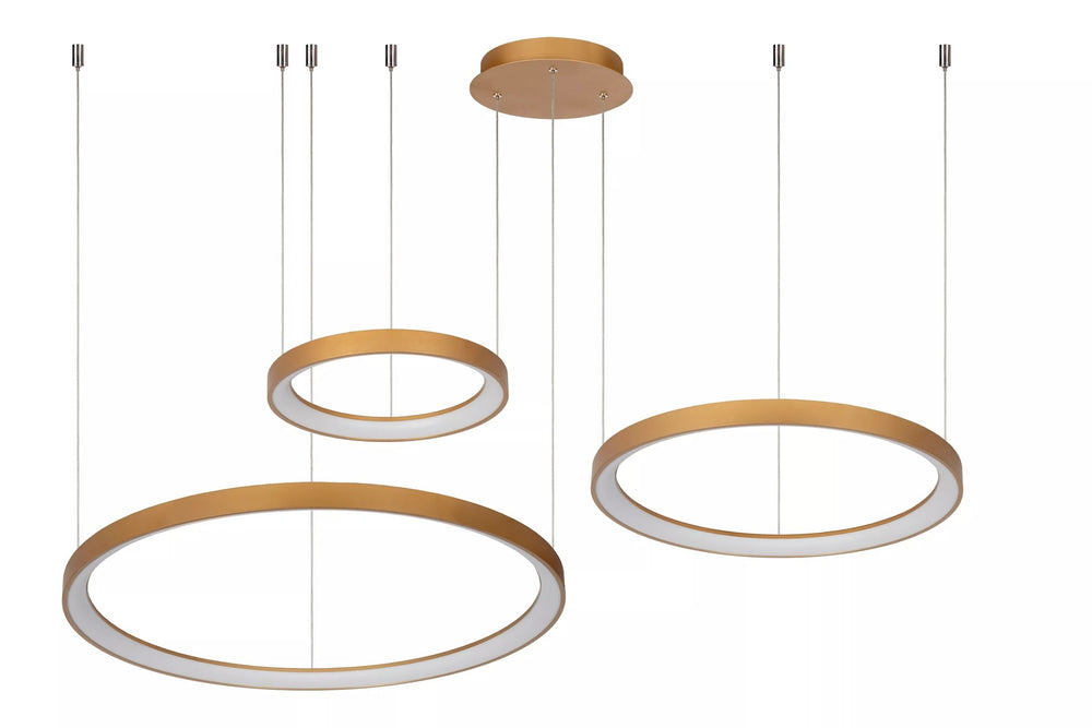 Lámpara colgante LED Lucide Vidal Ø78 cm 2700K oro mate