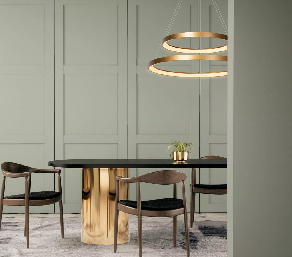 Lucide LED hanglamp - dimbaar 92W, 2700K warm goud messing afwerking - Ø 78 cm kroonluchter