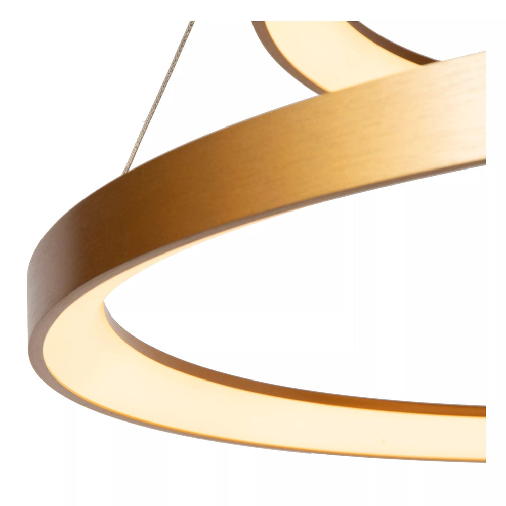 Lucide LED hanglamp - dimbaar 92W, 2700K warm goud messing afwerking - Ø 78 cm kroonluchter