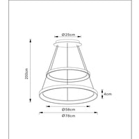 Lucide LED hanglamp - dimbaar 92W, 2700K warm goud messing afwerking - Ø 78 cm kroonluchter