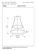 Lucide LED hanglamp - dimbaar 92W, 2700K warm goud messing afwerking - Ø 78 cm kroonluchter