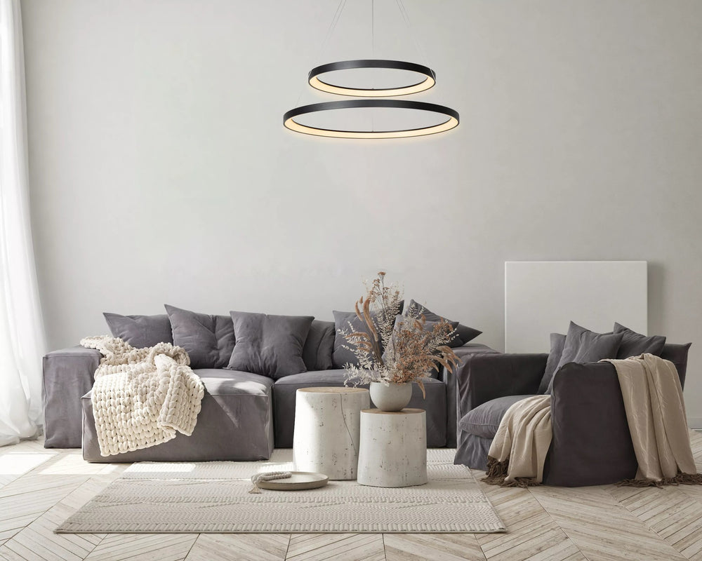 Lucide VIDAL hanglamp Ø78 cm LED 92W 2700K dimbaar zwart