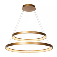 Lucide LED hanglamp - dimbaar 92W, 2700K warm goud messing afwerking - Ø 78 cm kroonluchter