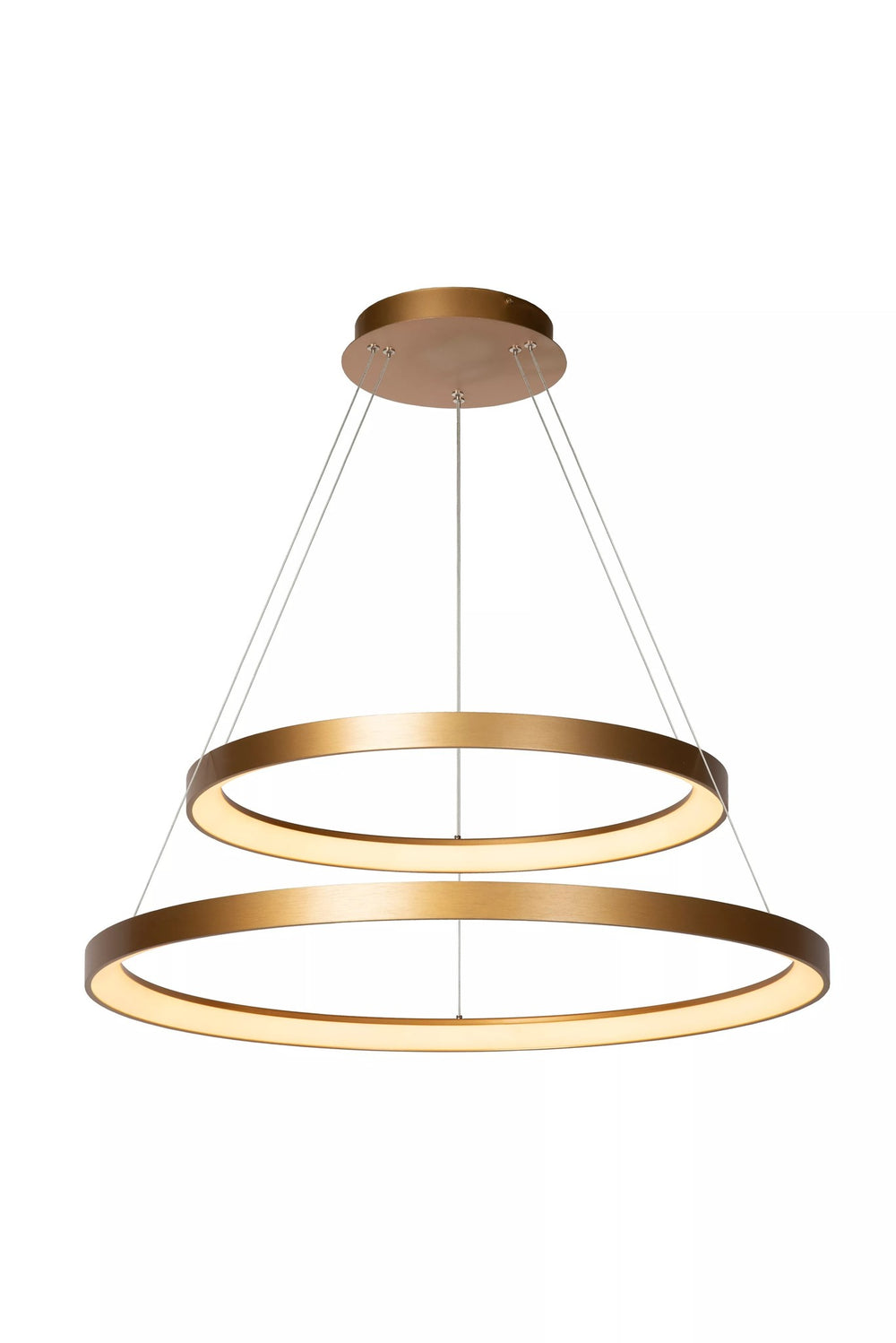 Lucide LED hanglamp - dimbaar 92W, 2700K warm goud messing afwerking - Ø 78 cm kroonluchter