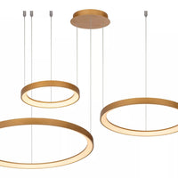 Lámpara colgante LED Lucide Vidal Ø78 cm 2700K oro mate