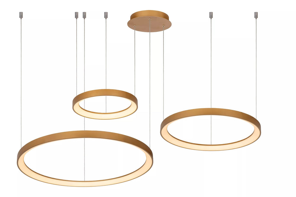 Lámpara colgante LED Lucide Vidal Ø78 cm 2700K oro mate