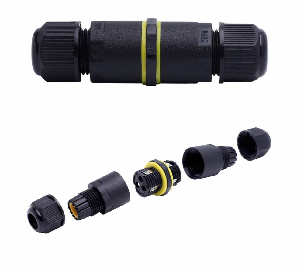 LCB vattentät 3-polig kabelkoppling för 0.5-1mm² 220-240V, IP68 utomhus, CE RoHS-certifierad