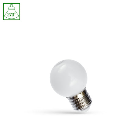 Spectrum LED lamp G45 E27 230V 1W koud wit 6000K 270° stralingshoek met 55 lumen
