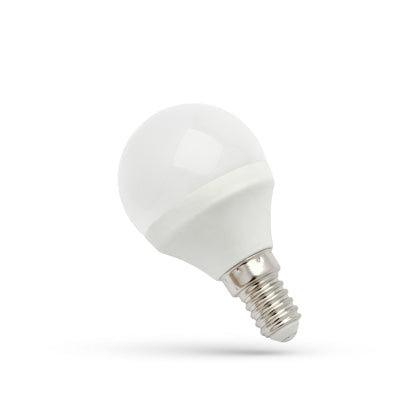 Spectrum LED bol G45 e-14 230V 6W 6000K, 560 useful lumens, koel wit licht, IP20, 160° stralingshoek, niet dimbaar