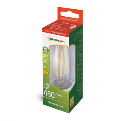 Spectrum LED kaarslamp E14 4W 2700K warm wit 450 lumen 300° stralingshoek IP20 230V niet dimbaar