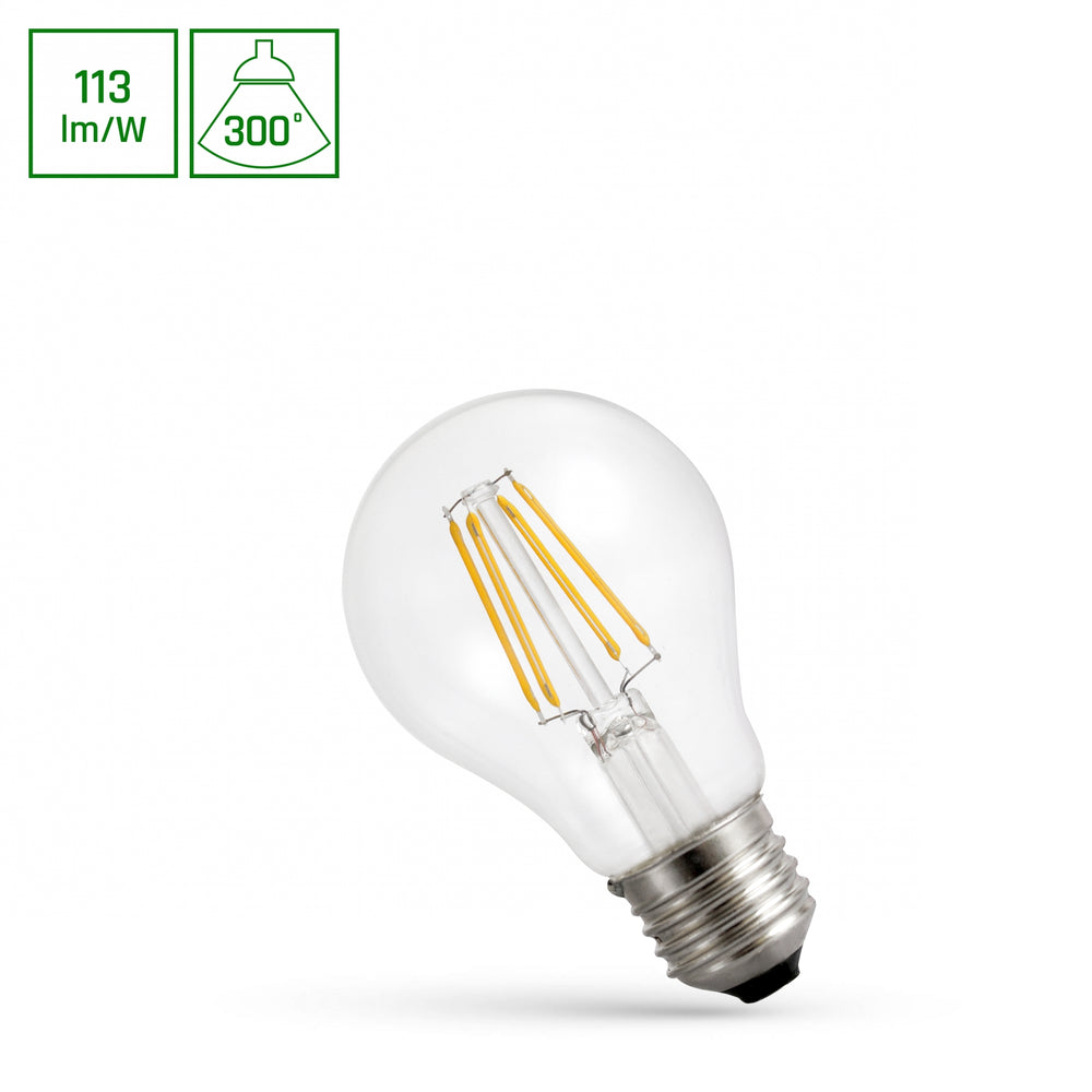 spectrum led gls A60 E27 230V 4W warm wit 2700K gloeidraad look, 450 lumen, IP20, 300 graden stralingshoek