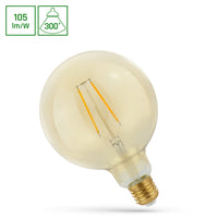 Spectrum LED glob g125 E27 230V 2W 2400K warm wit voor sfeervolle verlichting 230 lumen retro design