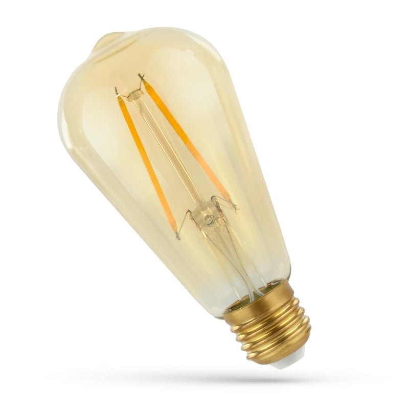 Spectrum LED lamp E27 2W met 240 lumen en 2400K warm wit licht, 300° stralingshoek, retro design, 17000 uur lifespan